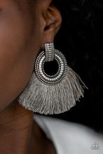 Cargar imagen en el visor de la galería, I Am Spartacus - Silver/Gray Tassel Post Earrings