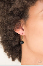 Cargar imagen en el visor de la galería, Hey, SOL Sister - Black Beads - Round Brass Sunburst - Necklace &amp; Earrings