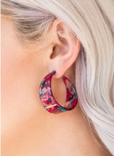Load image into Gallery viewer, Havana Heat Wave - Pink - Acrylic Hoop Earrings