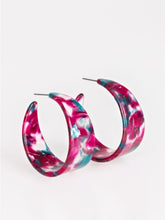 Load image into Gallery viewer, Havana Heat Wave - Pink - Acrylic Hoop Earrings