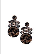 Cargar imagen en el visor de la galería, In The HAUTE Seat - Black - Faux Marble Acrylic - Post Earrings