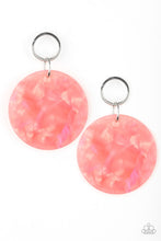 Load image into Gallery viewer, Beach Bliss - Orange / Coral - Shell-like Acrylic Hoop - Post Earrings