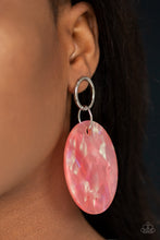 Load image into Gallery viewer, Beach Bliss - Orange / Coral - Shell-like Acrylic Hoop - Post Earrings