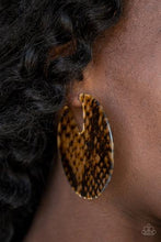 Load image into Gallery viewer, Hit Or HISS - Multi Tortoise Shell Acrylic Hoop 2 3/4" Earrings