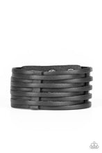 Cargar imagen en el visor de la galería, The Starting Lineup - Black Leather Urban Bracelet