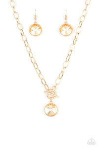 She Sparkles On - Gold Necklace