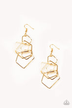 Load image into Gallery viewer, Five-Sided Fabulous - Gold Earrings