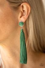 Load image into Gallery viewer, Tight Rope Tassel - Green Earrings (more colors)