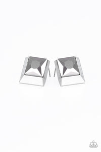 Stellar Square - Silver Post Earrings