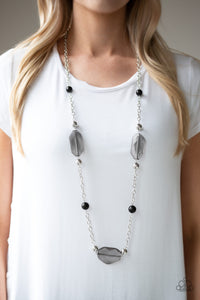 Crystal Charm - Black Necklace