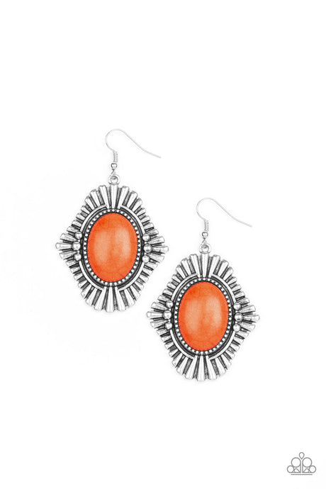 Easy As PIONEER - Orange Earrings