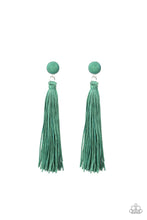 Load image into Gallery viewer, Tight Rope Tassel - Green Earrings (more colors)