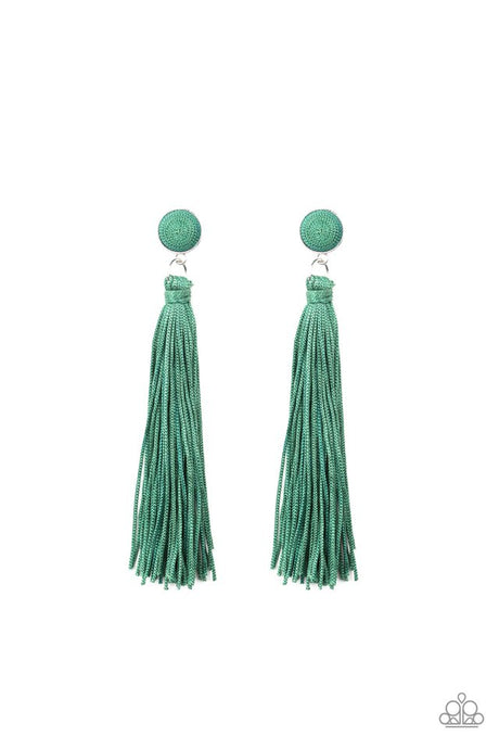 Tight Rope Tassel - Green Earrings (more colors)