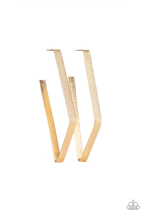 Way Over The Edge - Gold Earrings