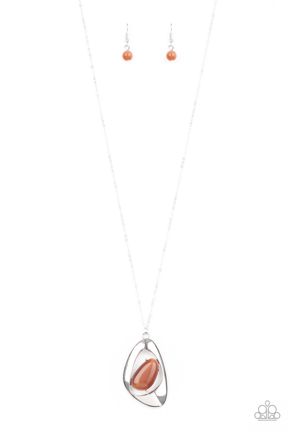 Asymmetrical Bliss - Orange Necklace