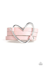Cargar imagen en el visor de la galería, One Love, One Heart - Pink Leather Bracelet