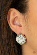 Load image into Gallery viewer, Marble Marvel - White Earrings