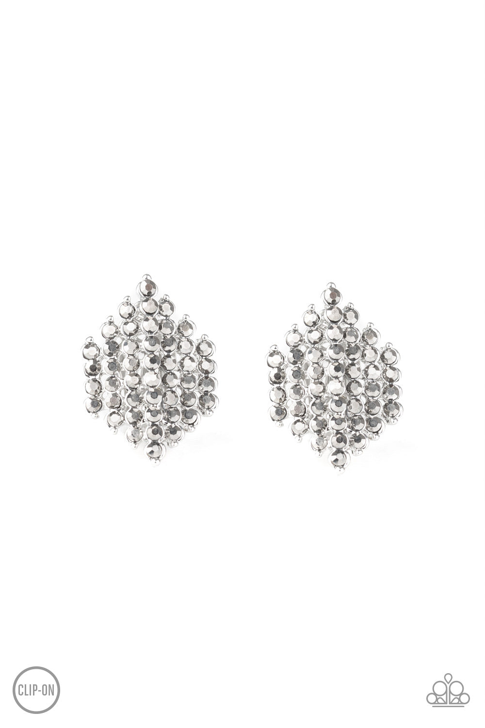 Vegas Vega - Silver Clip-On Earrings