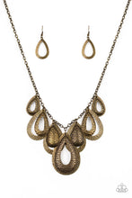 Cargar imagen en el visor de la galería, Teardrop Tempest - Brass Necklace