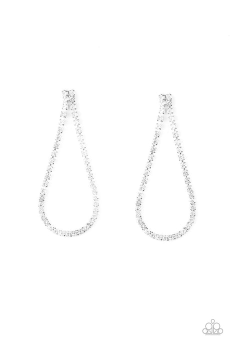 Diamond Drops - White Earrings