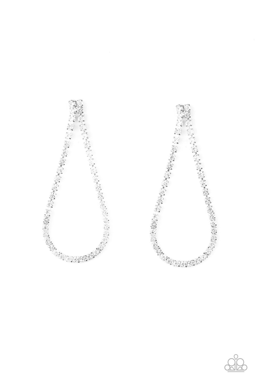 Diamond Drops - White Earrings