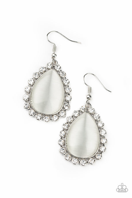 Teardrop Trendsetter - White Earrings