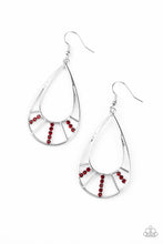 Load image into Gallery viewer, Line Crossing Sparkle - Red Earrings