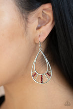 Load image into Gallery viewer, Line Crossing Sparkle - Red Earrings
