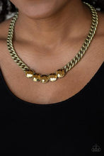 Cargar imagen en el visor de la galería, Rhinestone Renegade - Brass Necklace