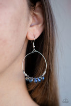 Cargar imagen en el visor de la galería, Holographic Hoops - Blue Hoop Earrings