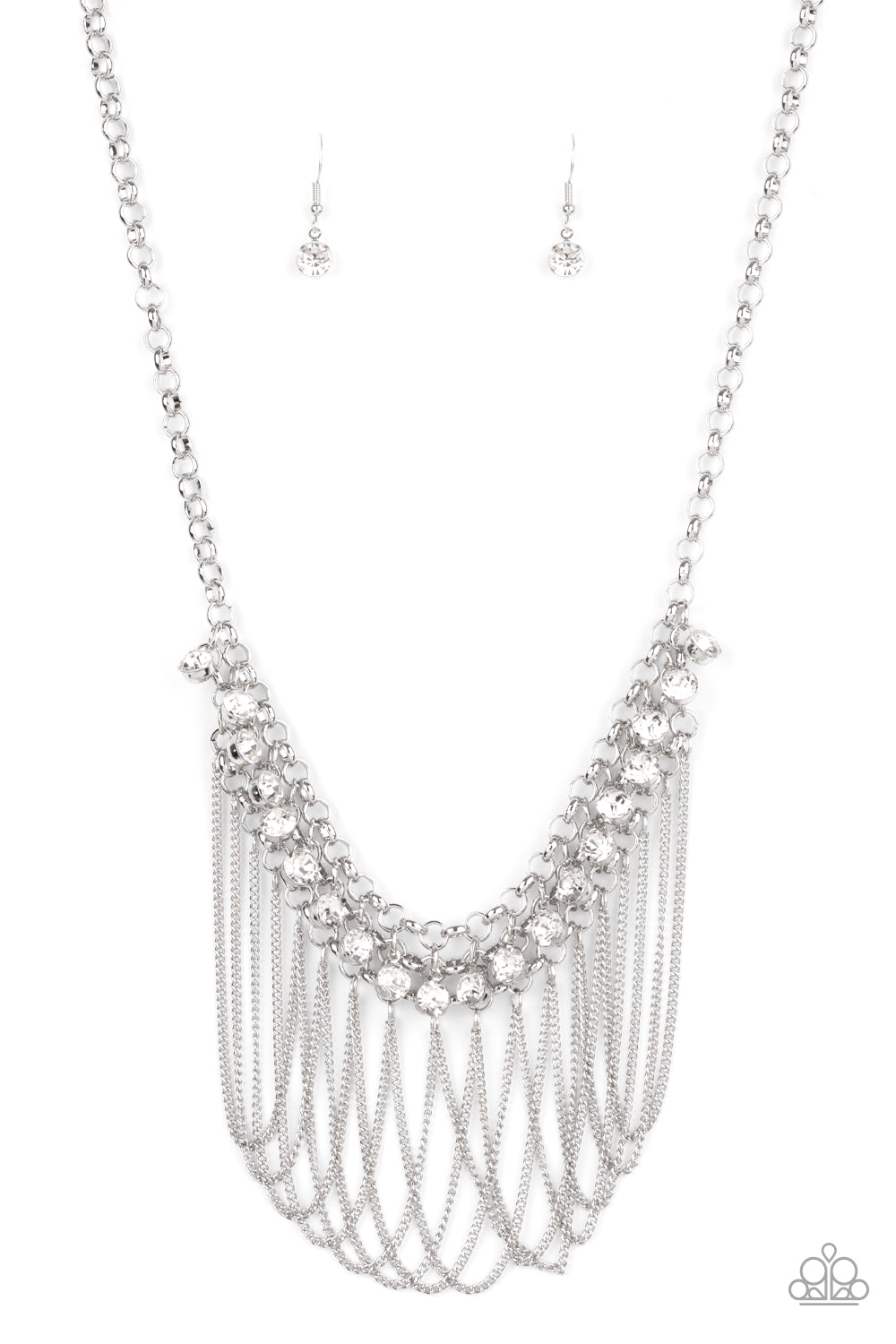 Flaunt Your Fringe - White Necklace