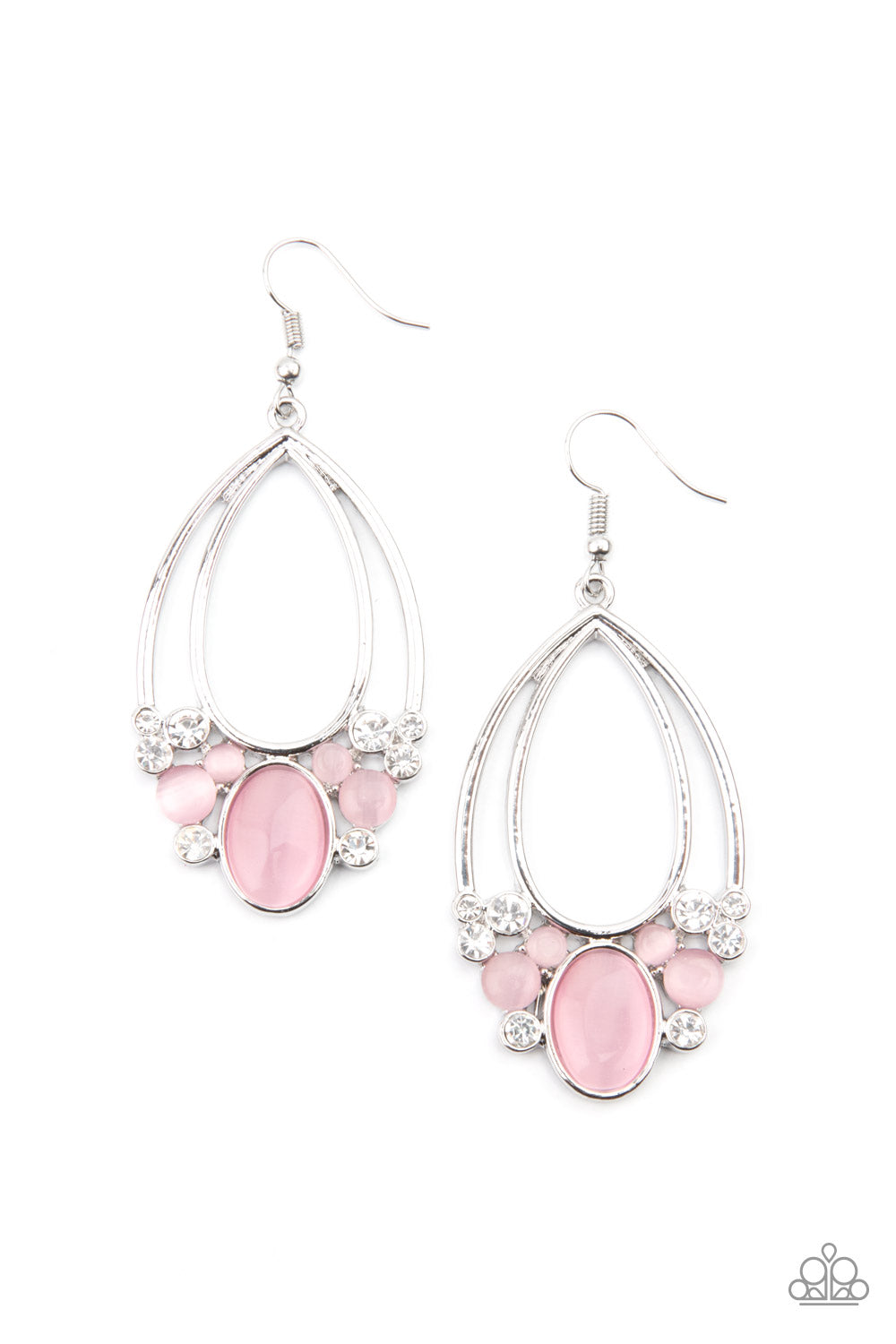 Look Into My Crystal Ball - Pink Earrings