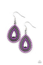 Load image into Gallery viewer, Beaded Bonanza - Purple Earrings