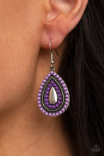 Load image into Gallery viewer, Beaded Bonanza - Purple Earrings