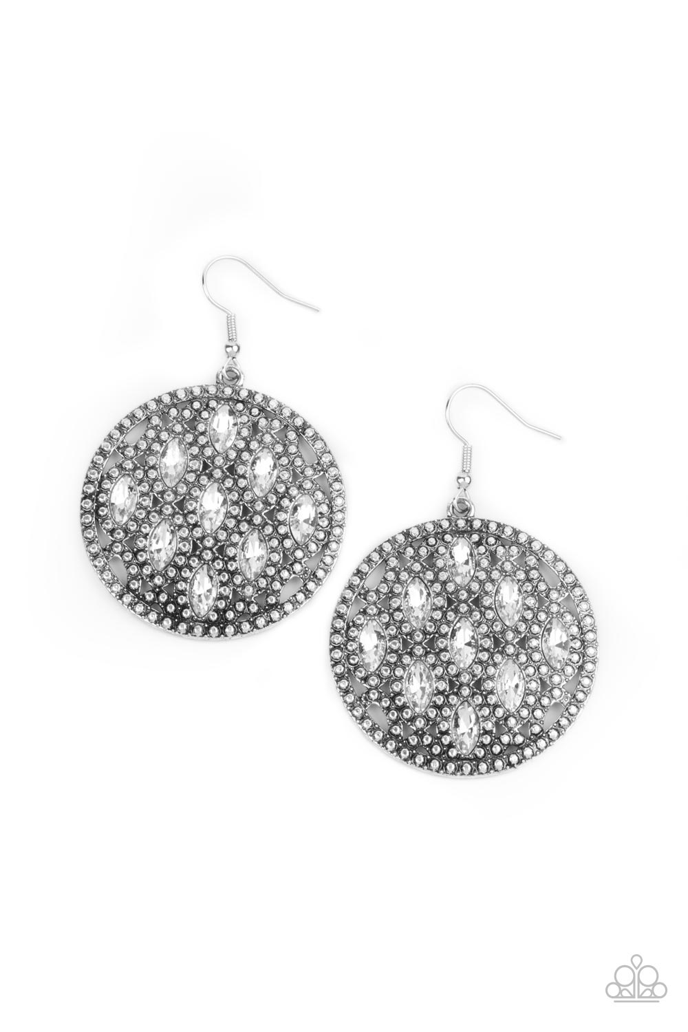 Medallion Stallion - White Earrings