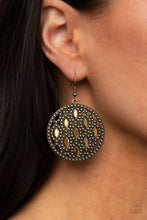 Cargar imagen en el visor de la galería, Medallion Stallion - Brass Earrings