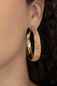 A CORK In The Road - Gold Earrings