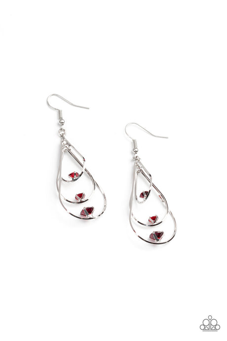 Drop Down Dazzle - Red Earrings