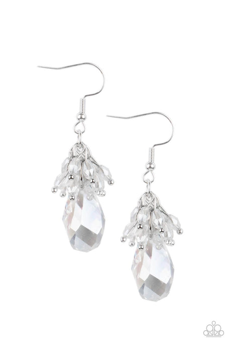 Well Versed in Sparkle - White Earrings