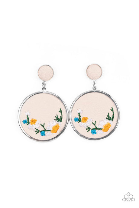 Embroidered Gardens - Multi-Colored Earrings