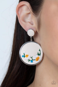 Embroidered Gardens - Multi-Colored Earrings