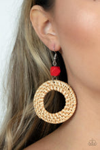 Load image into Gallery viewer, Wildly Wicker - Red Earrings