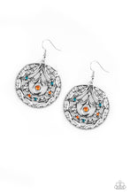 Load image into Gallery viewer, Choose To Sparkle - Multi - Blue and Orange Rhinestones - Filigree Earrings