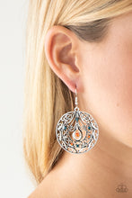 Load image into Gallery viewer, Choose To Sparkle - Multi - Blue and Orange Rhinestones - Filigree Earrings